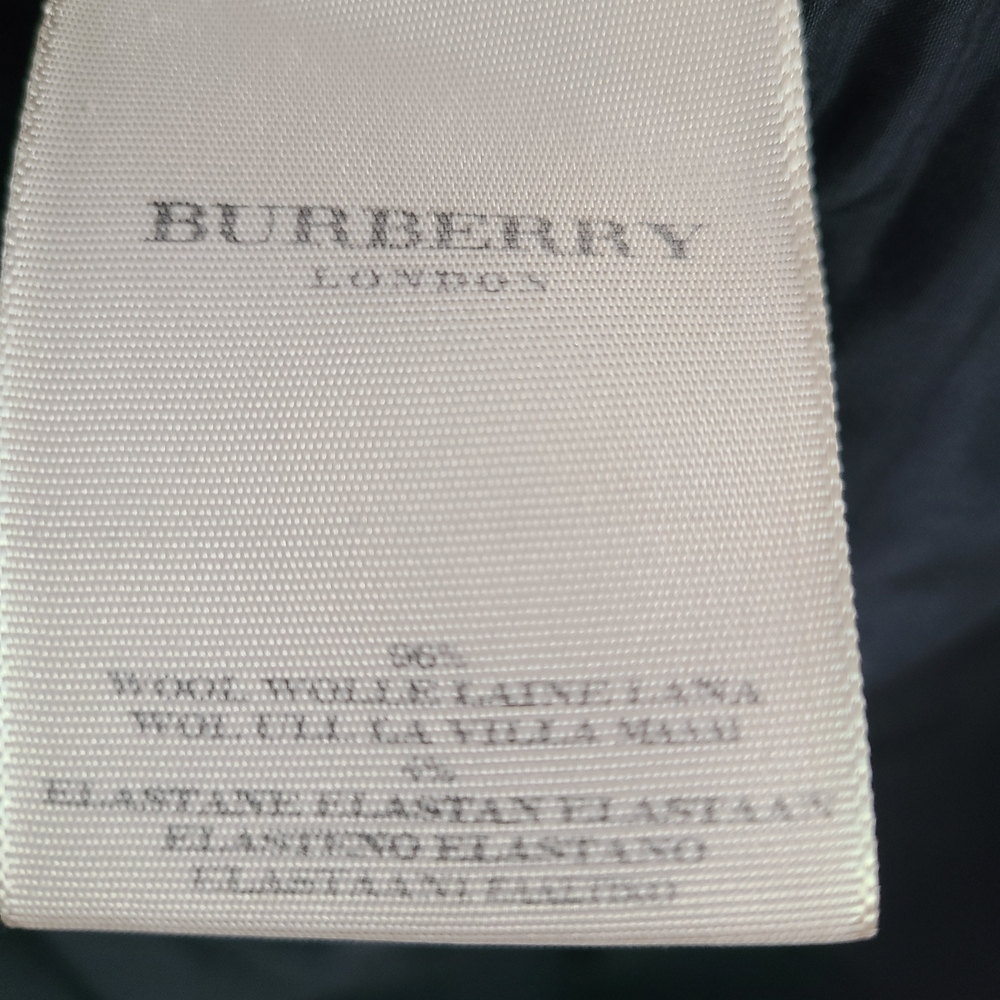 Burberry London Black Double-Breasted Wool Women's Blaser Jacket Size 12 - Picture 15 of 15